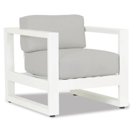 Sunset West Newport 35" Wide Aluminum Framed Sunbrella Outdoor Accent Arm Chair Frost