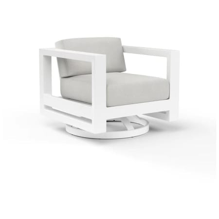 Sunset West Newport 35" Wide Aluminum Framed Sunbrella Outdoor Accent Swivel Chair Frost