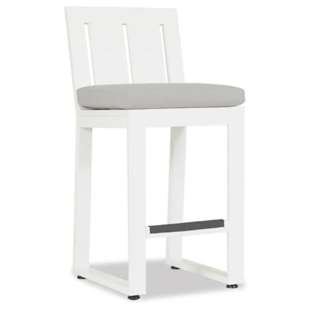 Sunset West Newport 24" Wide Aluminum Framed Sunbrella Outdoor Counter Stool Frost