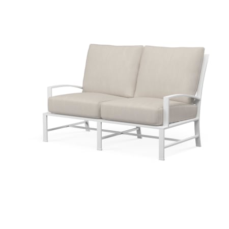 Sunset West Bristol 33" Wide Aluminum Framed Sunbrella Outdoor Loveseat White