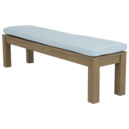 Sunset West Coastal Teak 18" Wide Sunbrella Outdoor Bench Teak / Skyline