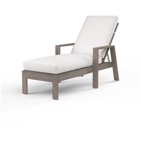 Sunset West Laguna 76" Wide Aluminum Framed Sunbrella Outdoor Lounge Arm Chair Driftwood / Canvas Flax