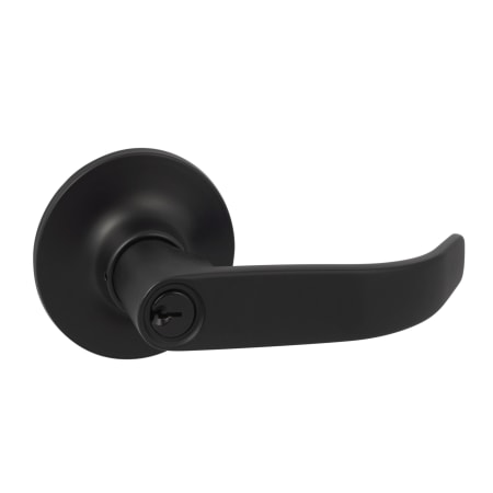 Sure-Loc Alder Single Cylinder Keyed Entry Door Lever Set with Round Rose Flat Black