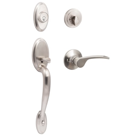Sure-Loc Aspen Right Handed Sectional Single Cylinder Keyed Entry Handleset with Interior Lever Satin Nickel