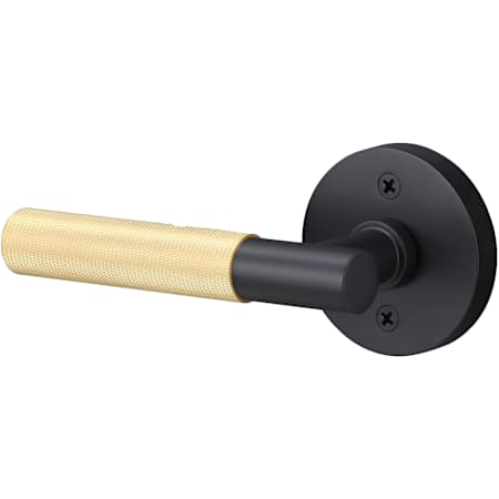 Sure-Loc Aspra Round Non-Turning One-Sided Dummy Door Lever with Round Rose Flat Black / Satin Brass