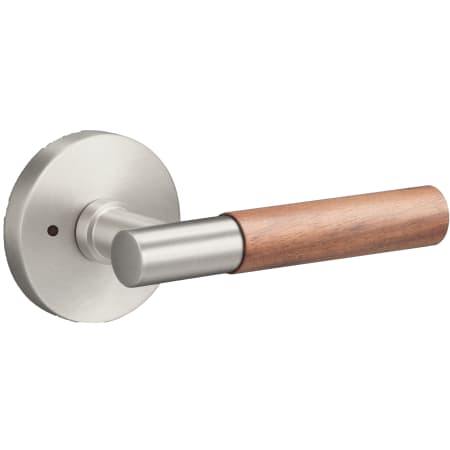 Sure-Loc Aspra Round Privacy Door Lever Set with Round Rose Satin Nickel / Walnut