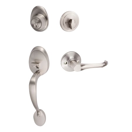 Sure-Loc Alta Sectional Single Cylinder Keyed Entry Handleset with Interior Lever Satin Nickel