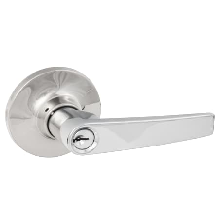Sure-Loc Cedar Single Cylinder Keyed Entry Door Lever Set with Round Rose Polished Chrome