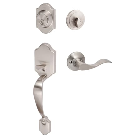 Sure-Loc Coral Right Handed Sectional Single Cylinder Keyed Entry Handleset with Interior Lever Satin Nickel