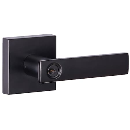 Sure-Loc Cortina Single Cylinder Keyed Entry Door Lever Set with Square Rose Flat Black