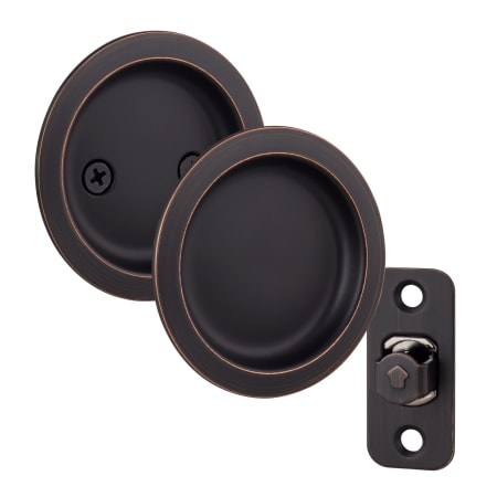 Sure-Loc Round Passage Single Flush Pocket Door Pull Vintage Bronze