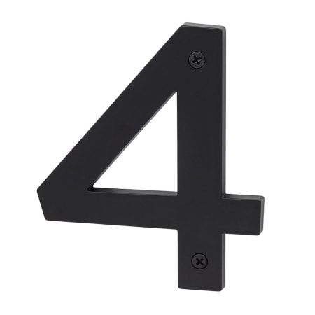 Sure-Loc 5 Inch Tall Zinc House Number 4 Flat Black