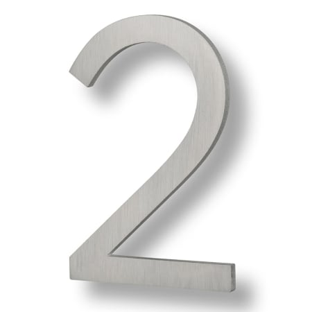 Sure-Loc 6 Inch Tall Aluminum Floating House Number 2 Brushed Aluminum