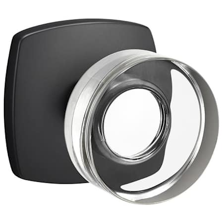 Sure-Loc Luna Passage Door Knob Set with Square Rose Flat Black