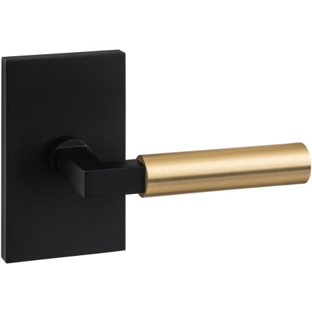 Sure-Loc Levanto Non-Turning One-Sided Dummy Door Lever with Rectangle Rose Flat Black / Satin Brass