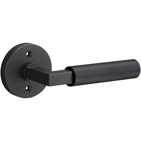 Sure-Loc Levanto Non-Turning One-Sided Dummy Door Lever with Knurled Grip and Round Rose Flat Black / Flat Black