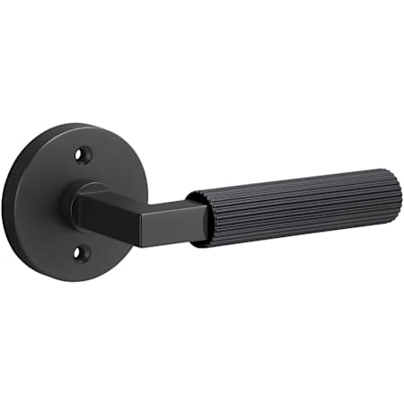 Sure-Loc Levanto Non-Turning One-Sided Dummy Door Lever with Straight Knurled Grip and Round Rose Flat Black / Flat Black