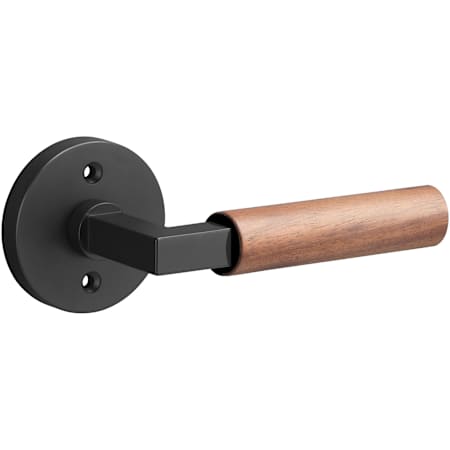 Sure-Loc Levanto Non-Turning One-Sided Dummy Door Lever with Walnut Grip and Round Rose Flat Black / Walnut