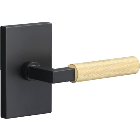 Sure-Loc Levanto Passage Door Lever Set with Rectangle Rose Flat Black / Satin Brass
