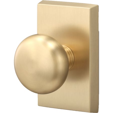 Sure-Loc Oakley Non-Turning One-Sided Dummy Door Knob with Rectangle Rose Satin Brass