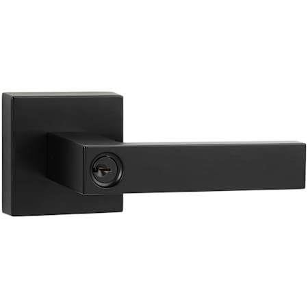 Sure-Loc Siena Keyed Entry Door Lever Set with Square Rose Flat Black