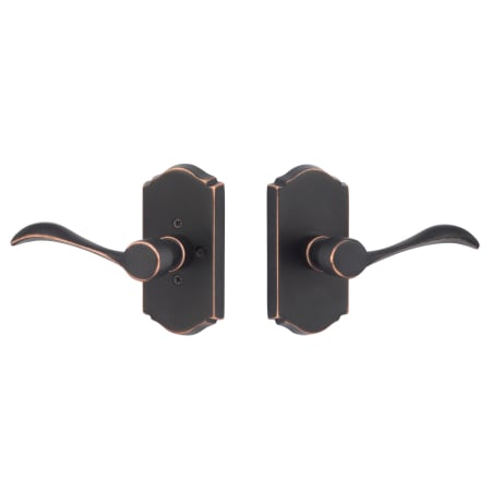 Sure-Loc Sandstone Right Handed Privacy Door Lever Set with Arch Rose Vintage Bronze