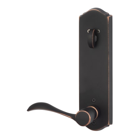 Sure-Loc Sandstone Left Handed Privacy Door Lever Set with Arch Rose Vintage Bronze
