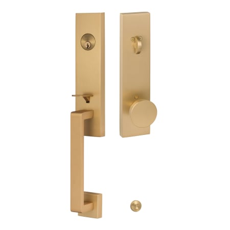 Sure-Loc Turin One Piece Single Cylinder Keyed Entry Handleset with Interior Knob Satin Brass