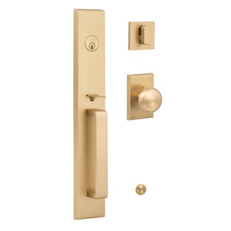 Sure-Loc Vail Full Plate Single Cylinder Keyed Entry Handleset with Oakley Interior Knob Satin Brass