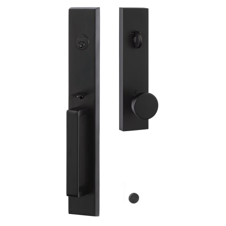 Sure-Loc Vail Full Plate Single Cylinder Keyed Entry Handleset with Interior Knob Flat Black