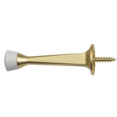 Sure-Loc 3 Inch Long Baseboard Mounted Rigid Door Stop Satin Brass