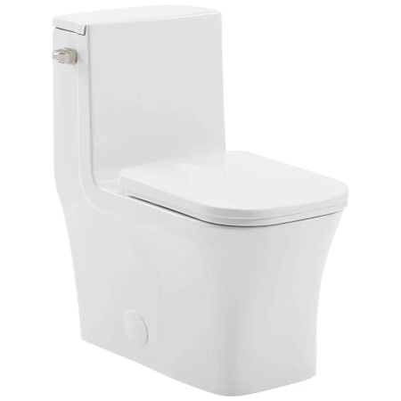 Swiss Madison Concorde 1.28 GPF One Piece Elongated Toilet with Left Hand Lever and Glazed Trapway - Seat Included Glossy White