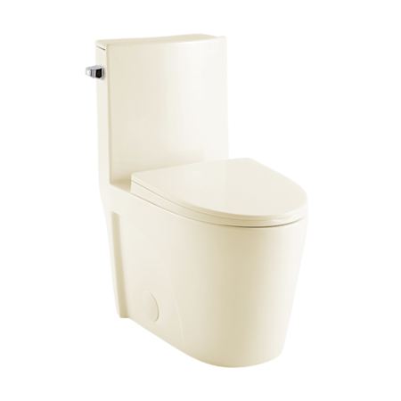 Swiss Madison St. Tropez 1.28 / 1.6 GPF Dual Flush One Piece Elongated Toilet with Left, Top Hand Lever - Seat Included Bisque