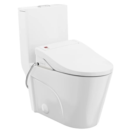 Swiss Madison St. Tropez 0.8 GPF One Piece Elongated Toilet with Push Button Flush - Seat Included Glossy White