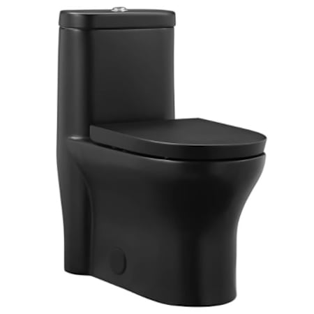 Swiss Madison Monaco 0.8-1.28 GPF One-Piece Elongated Dual Flush Toilet and Seat with Soft-Close and Quick Release Matte Black