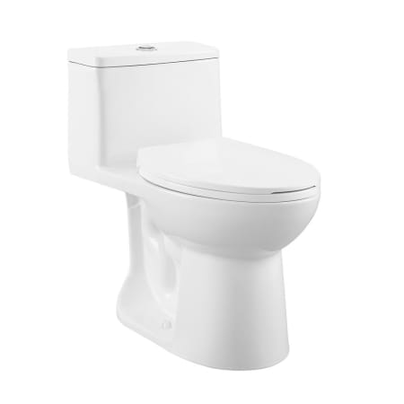 Swiss Madison Avallon 1.6 GPF Dual Flush One Piece Elongated Toilet with Top Hand Lever - Seat Included Glossy White