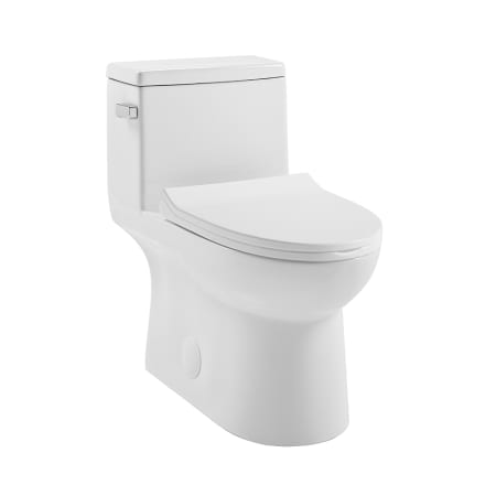Swiss Madison Daxton 1.28 GPF One Piece Elongated Toilet with Left Hand Lever - Seat Included Glossy White