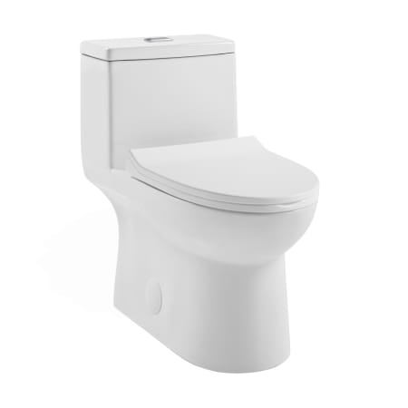 Swiss Madison Daxton 1.6 GPF Dual Flush One Piece Elongated Toilet with Top Hand Lever - Seat Included Glossy White