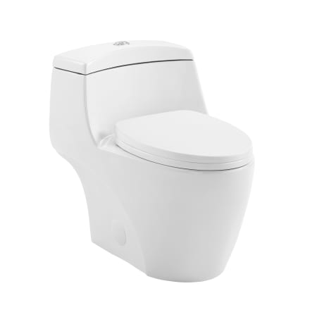 Swiss Madison Manoir 1.6 GPF Dual Flush One Piece Elongated Toilet with Push Button Flush - Seat Included White