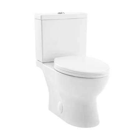 Swiss Madison Cache 1.6 GPF Dual Flush Two Piece Elongated Toilet with Top Hand Lever - Seat Included Glossy White