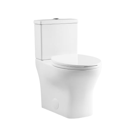 Swiss Madison Sublime II 0.8 / 1.28 GPF Dual Flush Two Piece Round Toilet with Top Hand Lever – Seat Included Glossy White