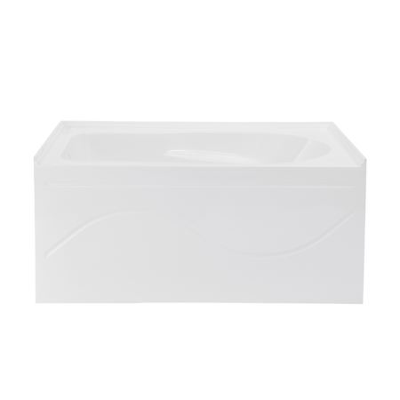 Swiss Madison Ivy 54" Three Wall Alcove Acrylic Soaking Tub with Left Drain and Overflow White