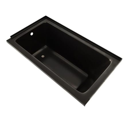 Swiss Madison Voltaire 54" Three Wall Alcove Acrylic Soaking Tub with Left Drain and Overflow Glossy Black