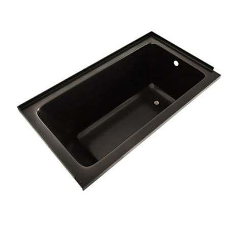 Swiss Madison Voltaire 54" Three Wall Alcove Acrylic Soaking Tub with Right Drain and Overflow Glossy Black