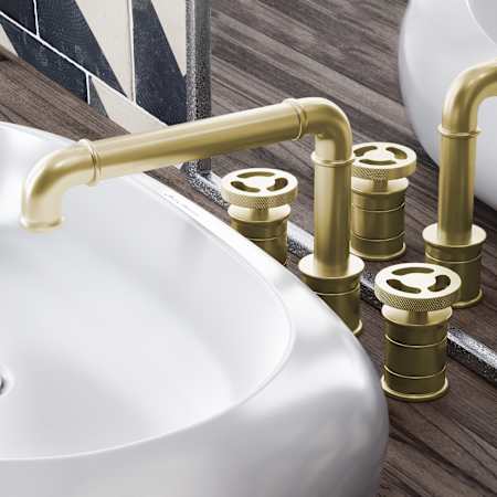 Swiss Madison Avallon 1.2 GPM Widespread Bathroom Faucet Brushed Gold