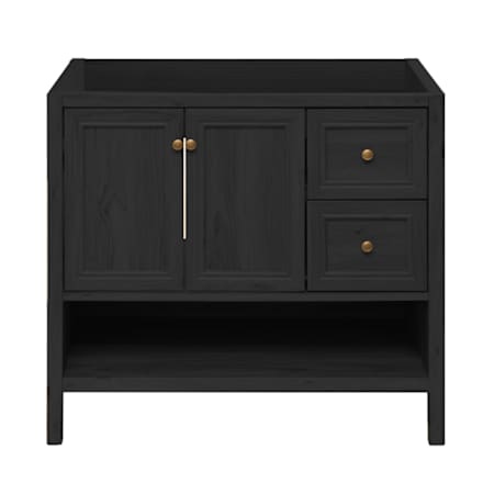 Swiss Madison Chateau 36" Single Free Standing Vanity Cabinet Only - Less Vanity Top Black Oak