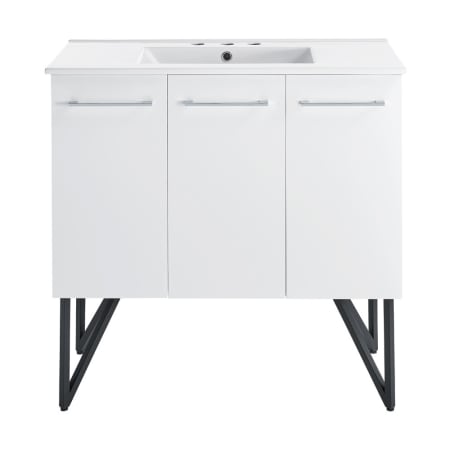 Swiss Madison Annecy 36" Free Standing Single Basin Vanity Set with Cabinet and Ceramic Vanity Top White / White