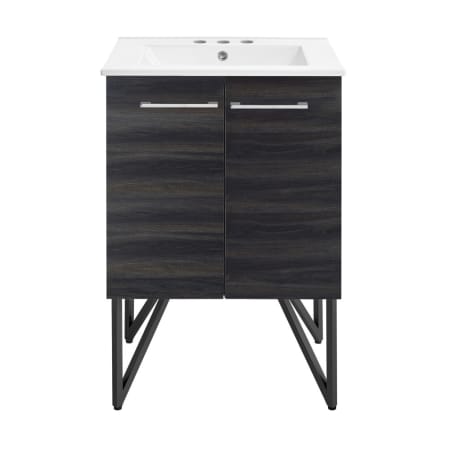 Swiss Madison Annecy 24" Free Standing Single Basin Vanity Set with Cabinet and Ceramic Vanity Top Black Walnut / White