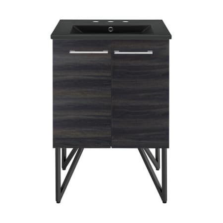 Swiss Madison Annecy 24" Free Standing Single Basin Vanity Set with Cabinet and Ceramic Vanity Top Black Walnut / Matte Black