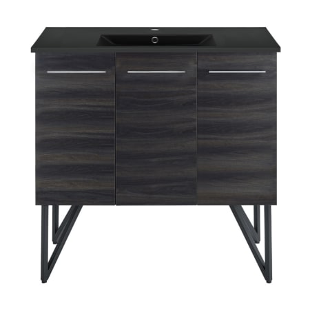 Swiss Madison Annecy 37" Free Standing Single Basin Vanity Set with Cabinet and Ceramic Vanity Top Black Walnut / Matte Black